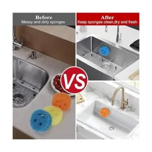 Soporte de esponja organizador de fregadero con_5