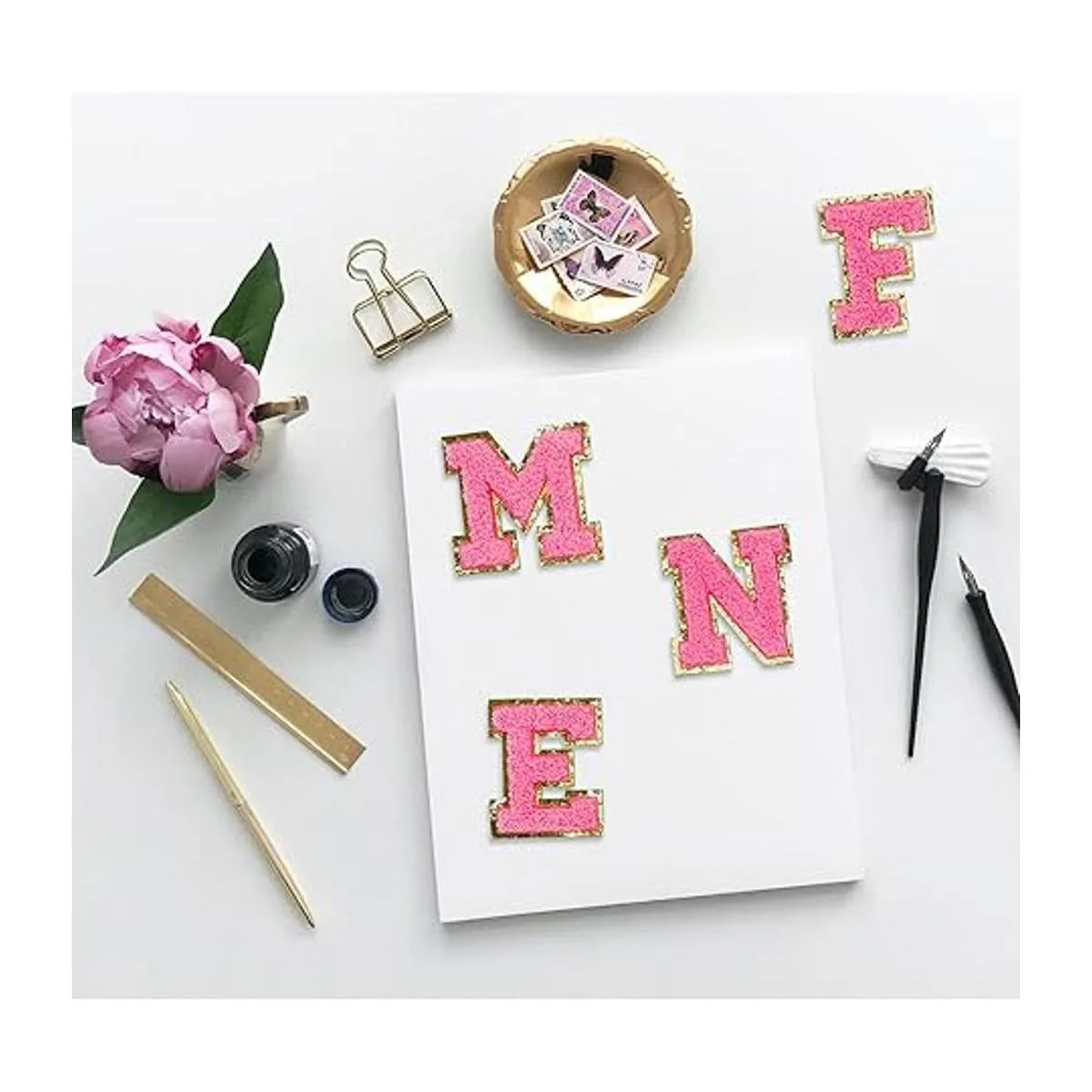 Jongdari Parches de letras de chenilla letras_5