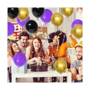 Kit de guirnalda de globos de color morado y dorado y_6