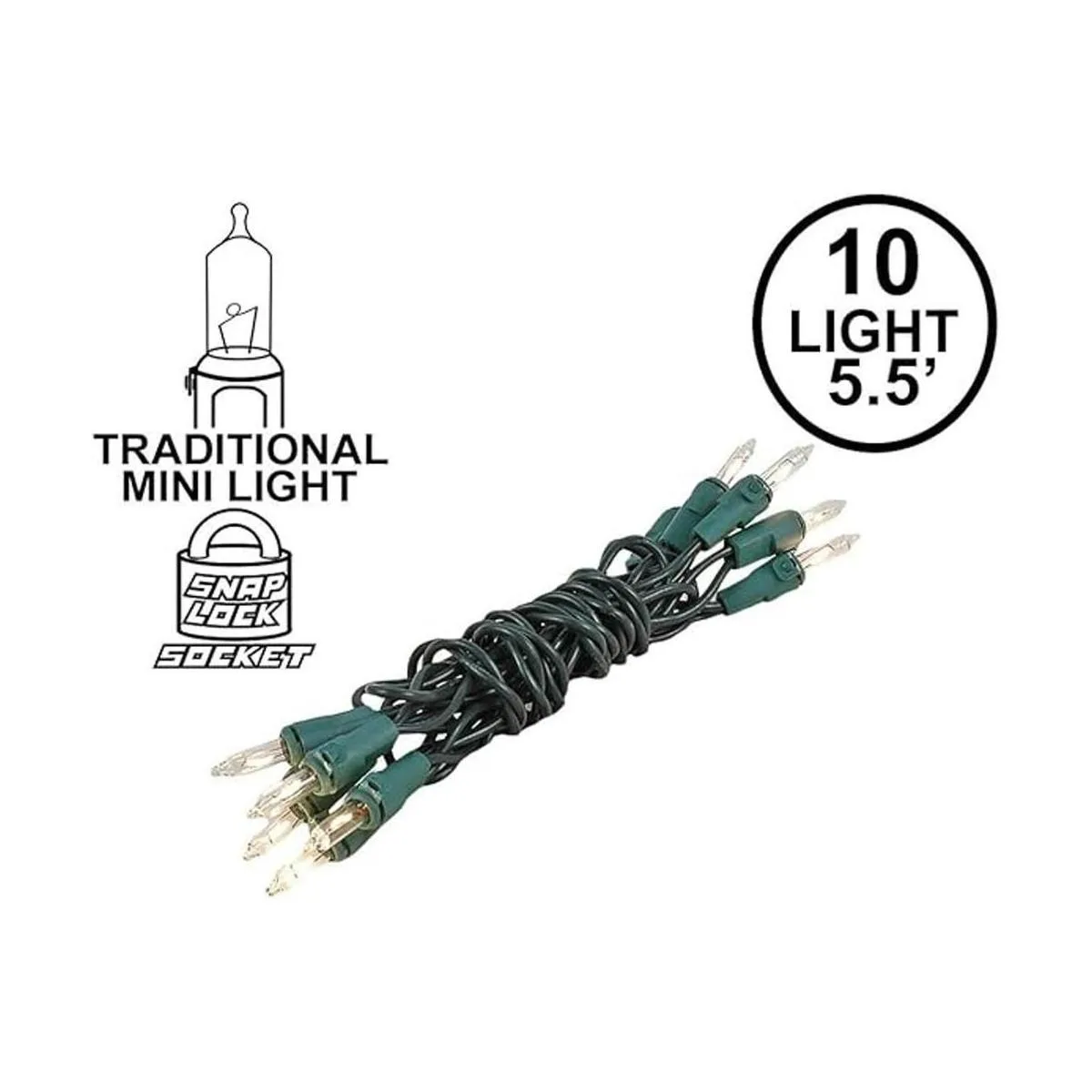 Novelty Lights Juego de 10 luces transparentes para_2