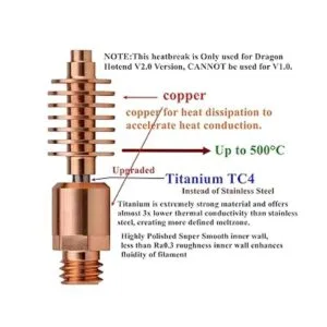 New 500 Titanium Copper Bimetal Dragon Hotend V2_2