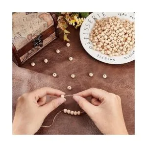 PH PandaHall 2000 cuentas de madera natural de 0.315 in_3