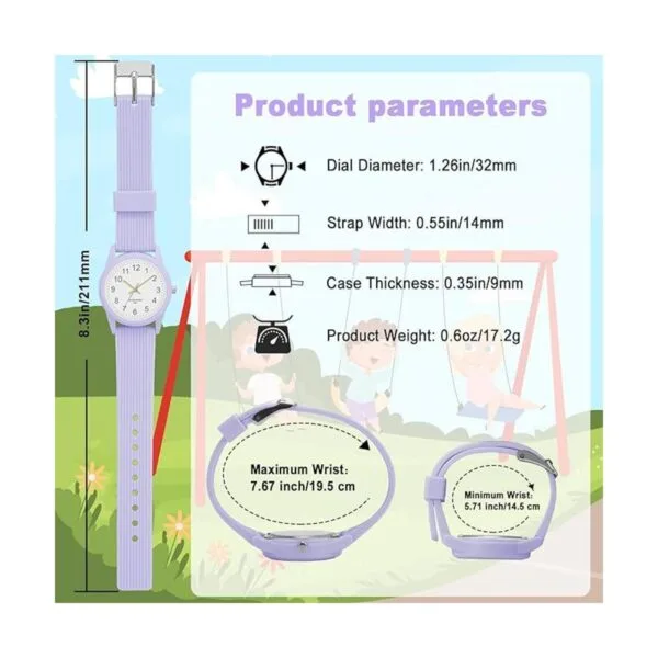 Relojes analógicos para niños y niñas de 50 pies_4