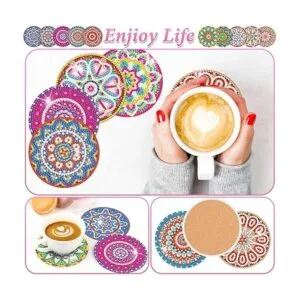 Juego de posavasos de pintura de diamantes 10 posavasos_2