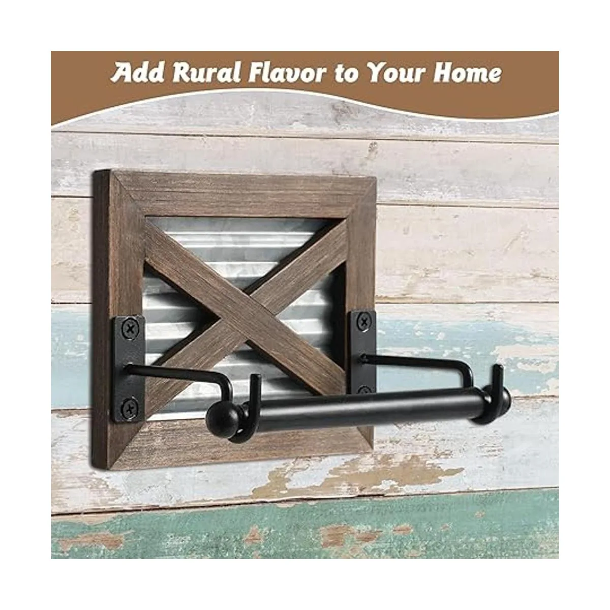 Portarrollos de papel higiénico de granja con metal_2