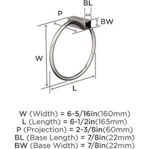 Amerock Anillo de toalla 6 12 pulgadas 6.496 in_6
