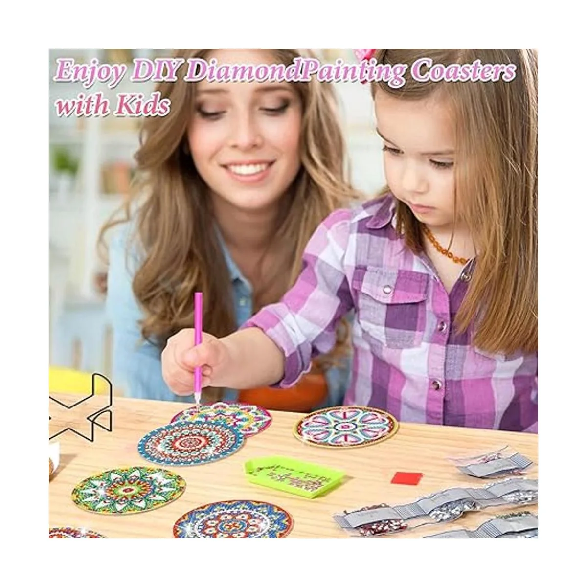 Juego de posavasos de pintura de diamantes 10 posavasos_7