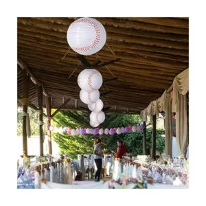 Easy Joy 8 Baseball Paper Lanterns Sports Team Party_2