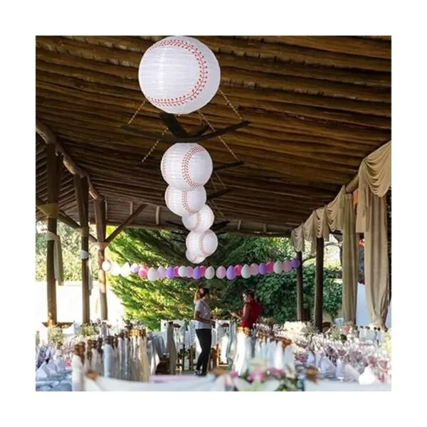 Easy Joy 8 Baseball Paper Lanterns Sports Team Party_2