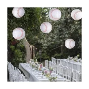 Easy Joy 8 Baseball Paper Lanterns Sports Team Party_3