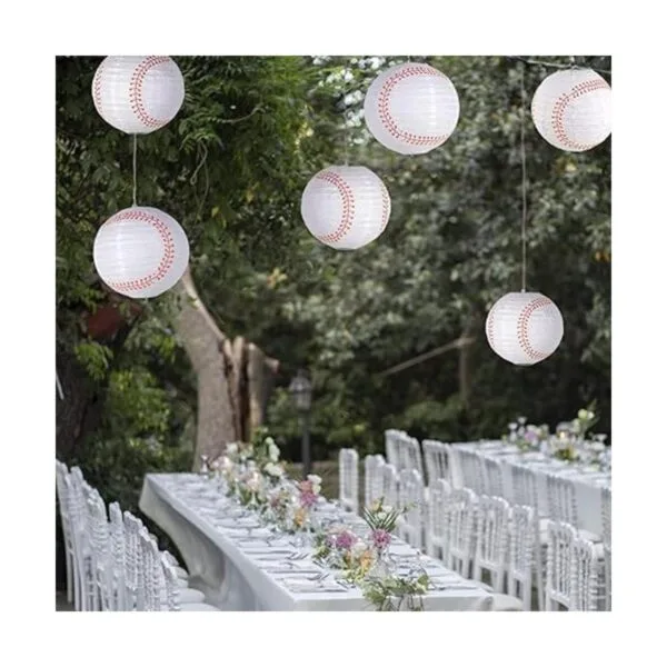Easy Joy 8 Baseball Paper Lanterns Sports Team Party_3