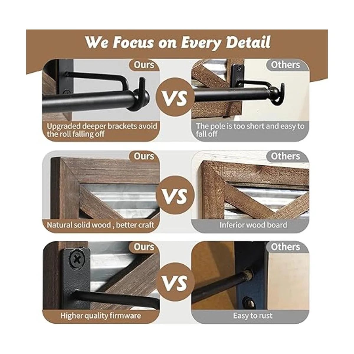 Portarrollos de papel higiénico de granja con metal_3