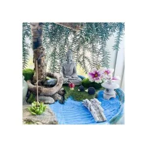 Accesorios de jardín Zen de Buda de meditación decoración_5