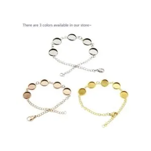 SHUNAE Juego de 5 pulseras redondas de acero inoxidable_4