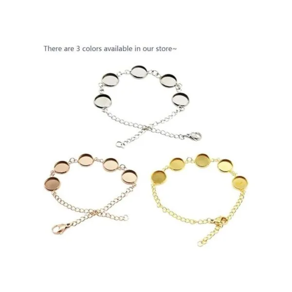 SHUNAE Juego de 5 pulseras redondas de acero inoxidable_4