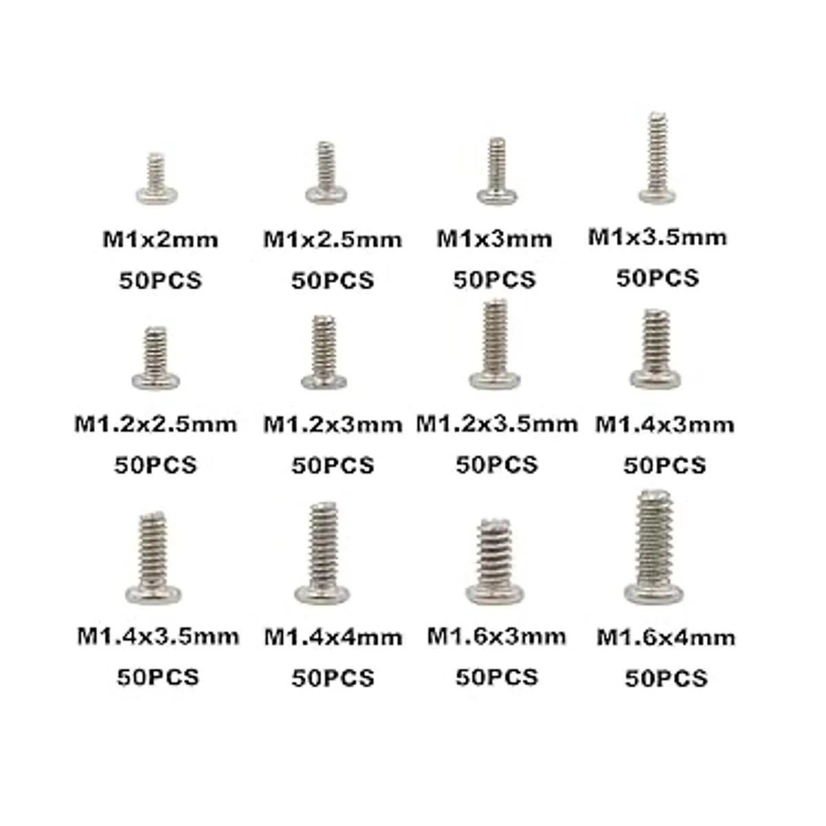 MCMASKE Metric 12 Kinds M1 M1.2 M1.4 M1.6 Kit surtido de_5