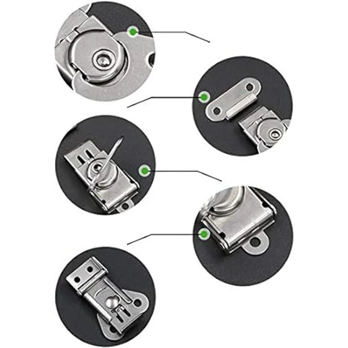 wan Pestillo giratorio de mariposa pequeño de acero_3