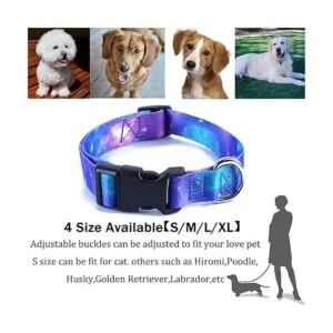 Impoosy Juego de 2 collares de perro y correa de galaxia_5