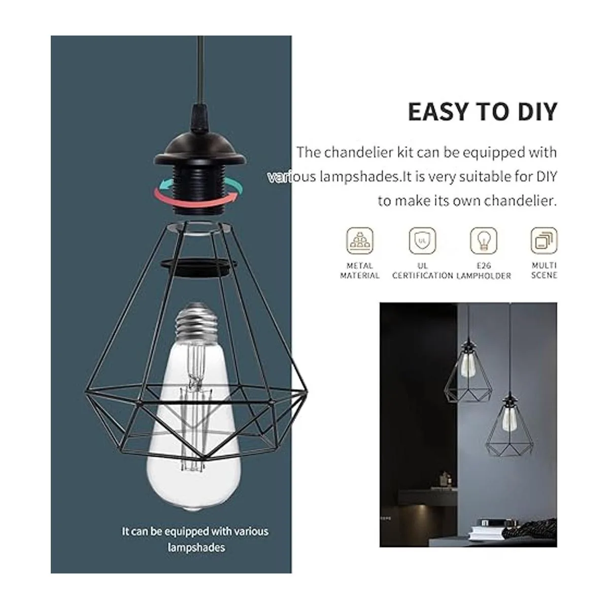 VTYXCTIGJ Mini kit de luz colgante industrial colgante_3