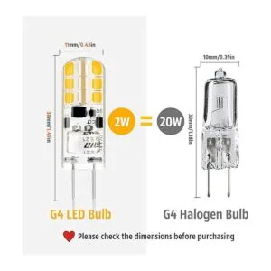 YUIIP Bombilla LED G4 de 2 W 12 V JC G4 Bi Pin Bulb_2