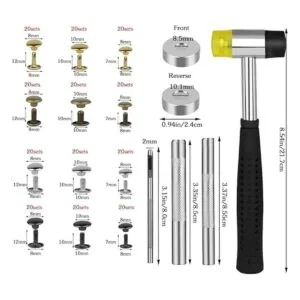 TLKKUE 240 Set Rivets for Leather 3 Sizes Double Cap_2