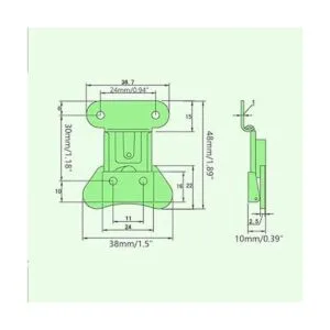 wan Pestillo giratorio de mariposa pequeño de acero_2