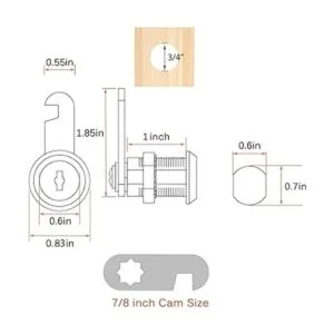 Fosiya Paquete de 5 cerraduras de aleación de zinc de 78_3
