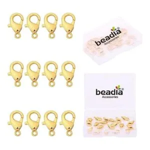 BEADIA Cierre de langosta chapado en oro de 18 quilates_1