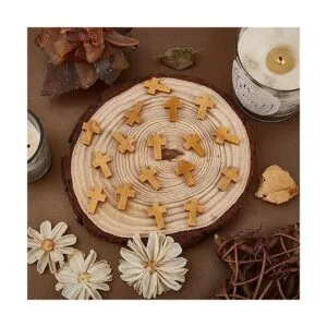 SUNNYCLUE 200 colgantes de cruz de madera natural_4