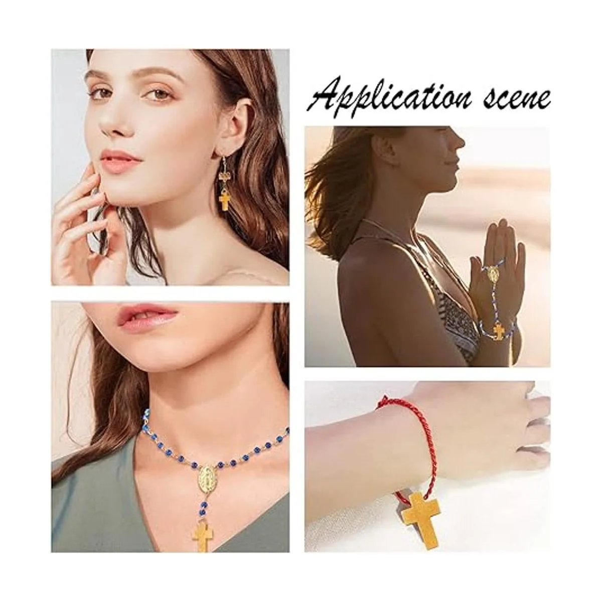 SUNNYCLUE 200 colgantes de cruz de madera natural_6