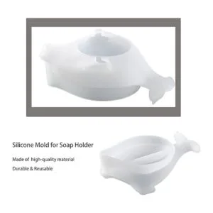 Soporte de jabón de delfín autodrenante molde de resina_5
