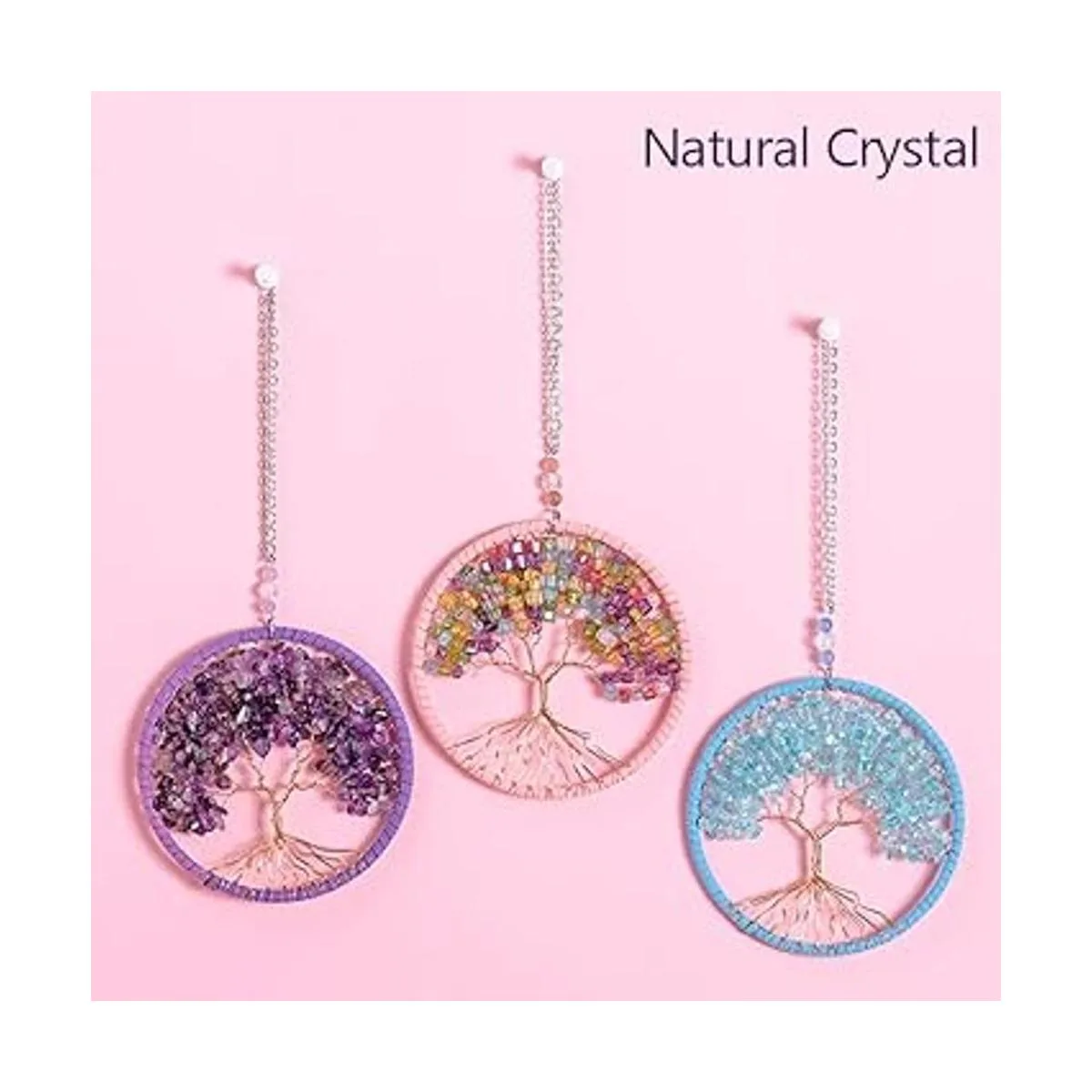 rbol de la vida colgante ornamento piedras de chakra_3
