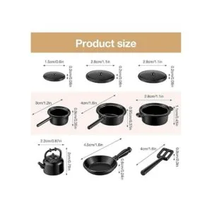 20 piezas de ollas y sartenes de metal en miniatura para_2