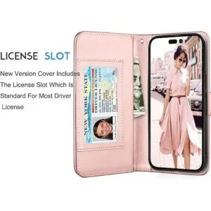 Tekcoo Funda tipo cartera compatible con iPhone 14 Pro_5