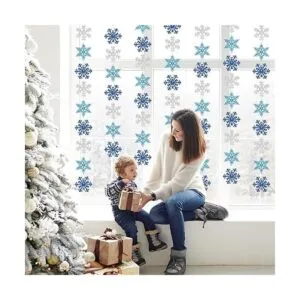 AnyDesign 54 guirnaldas de copos de nieve decoraciones de_5