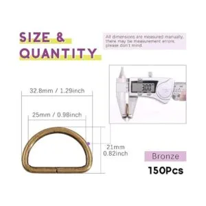 Swpeet 150 anillos en D semicirculares de bronce de 0.984_2