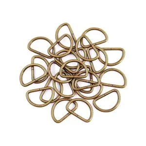 Swpeet 150 anillos en D semicirculares de bronce de 0.984_4