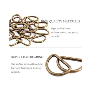 Swpeet 150 anillos en D semicirculares de bronce de 0.984_3