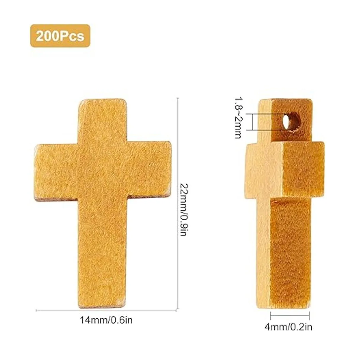 SUNNYCLUE 200 colgantes de cruz de madera natural_2