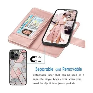 Tekcoo Funda tipo cartera compatible con iPhone 14 Pro_3