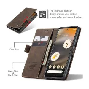 Kowauri Funda para Google Pixel 6A diseño clásico de piel_3