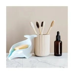 Soporte de jabón de delfín autodrenante molde de resina_4