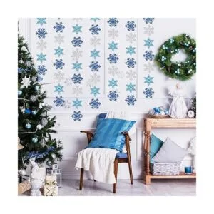 AnyDesign 54 guirnaldas de copos de nieve decoraciones de_6
