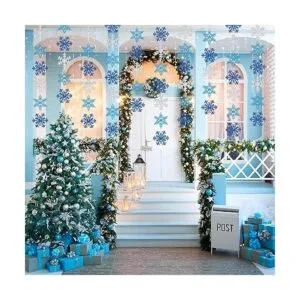 AnyDesign 54 guirnaldas de copos de nieve decoraciones de_7