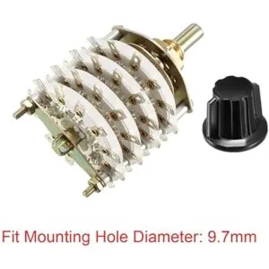 uxcell 2P11T Pomo de conmutación giratorio de 2 polos y_3