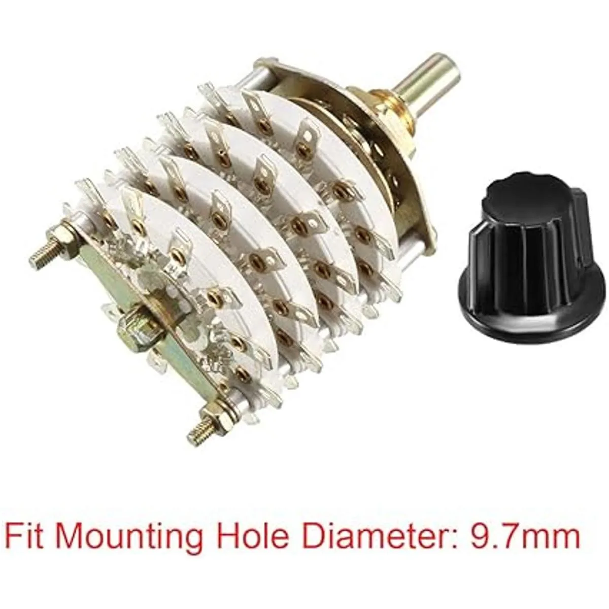 uxcell 2P11T Pomo de conmutación giratorio de 2 polos y_3