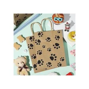 Blulu 20 bolsas de regalo con estampado de pata de_5