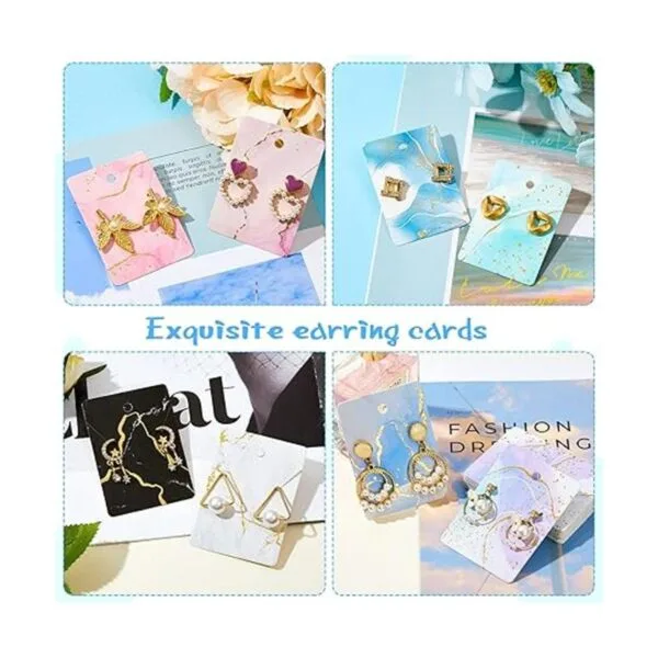 Juego de 800 tarjetas de aretes con diseño de mármol con_3