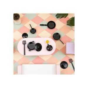 20 piezas de ollas y sartenes de metal en miniatura para_5