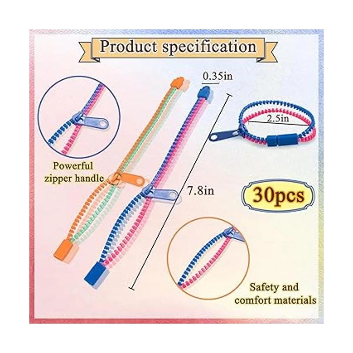 Juguetes para la ansiedad pulseras con cremallera para_4